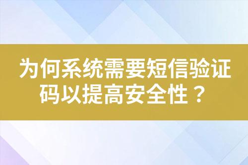 為何系統(tǒng)需要短信驗(yàn)證碼以提高安全性？