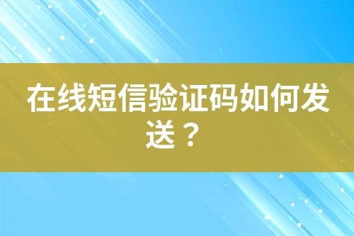 在線短信驗(yàn)證碼如何發(fā)送？
