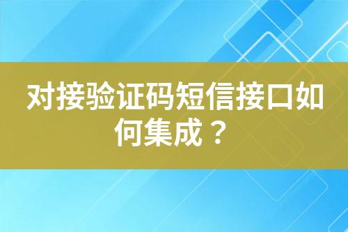 對接驗(yàn)證碼短信接口如何集成？