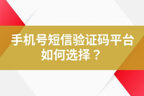 手機號短信驗證碼平臺如何選擇？