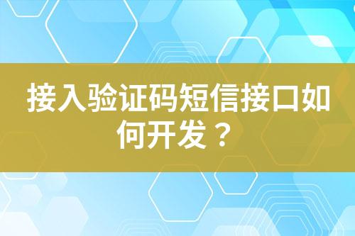 接入驗(yàn)證碼短信接口如何開發(fā)？