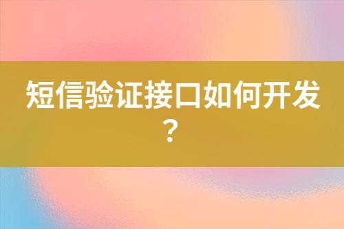 短信驗(yàn)證接口如何開發(fā)？