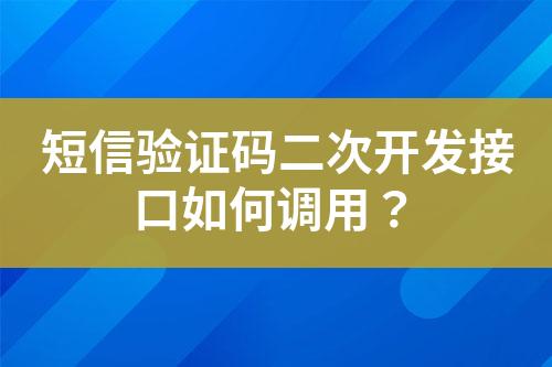 短信驗證碼二次開發(fā)接口如何調(diào)用？