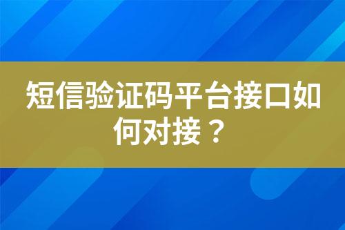 短信驗(yàn)證碼平臺接口如何對接？