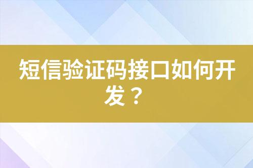 短信驗證碼接口如何開發(fā)？