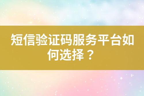 短信驗(yàn)證碼服務(wù)平臺如何選擇？