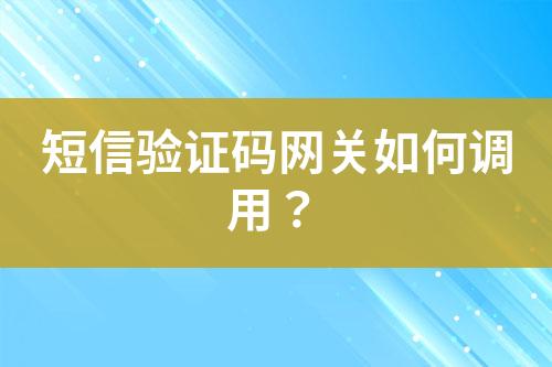 短信驗證碼網關如何調用？