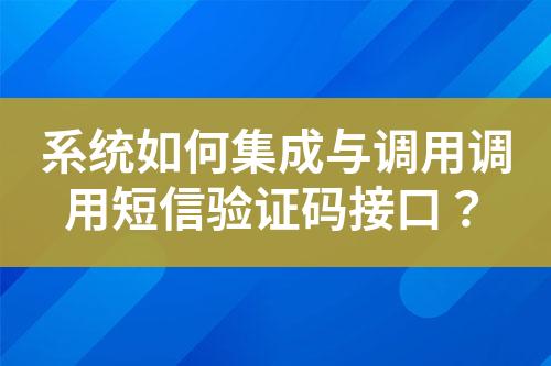 系統(tǒng)如何集成與調(diào)用調(diào)用短信驗證碼接口？