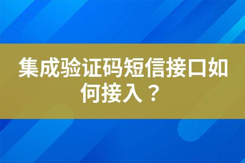 集成驗證碼短信接口如何接入？