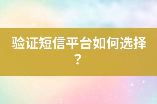 驗證短信平臺如何選擇？