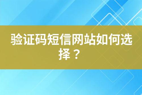 驗(yàn)證碼短信網(wǎng)站如何選擇？